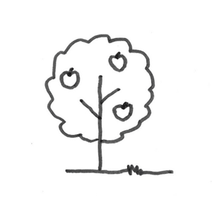 Illustration av äppelträd